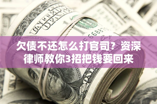 武汉欠债不还怎么打官司？资深律师教你3招把钱要回来